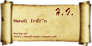 Hendl Irén névjegykártya